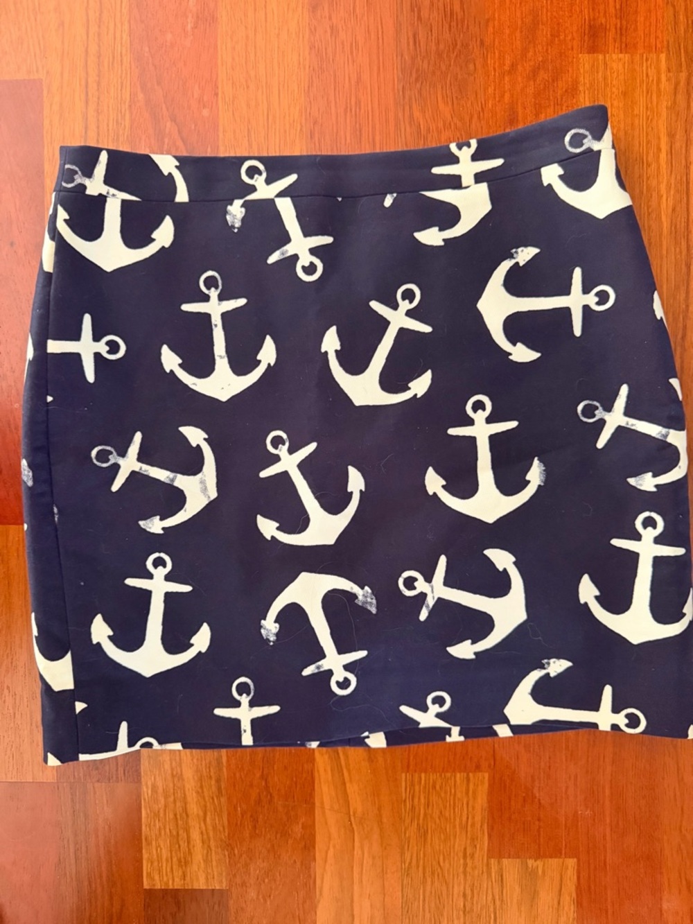 J. Crew Navy Mini Skirt with White Anchor Motif - Picture 3 of 5